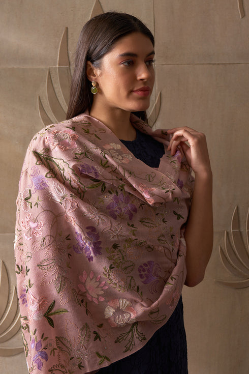 Empress Dream Embroidered Pure Cashmere Stole